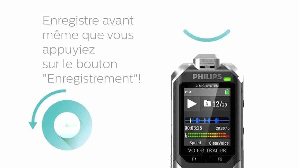 Philips Voice Tracer - Il enregistre déjà avant que vous ne pressiez sur le bouton pour ne rien louper
