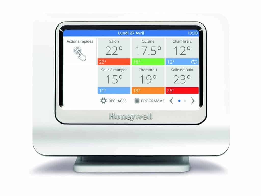 Thermostat Honeywell evohome - une interface tactile clair et facile à prendre ne main