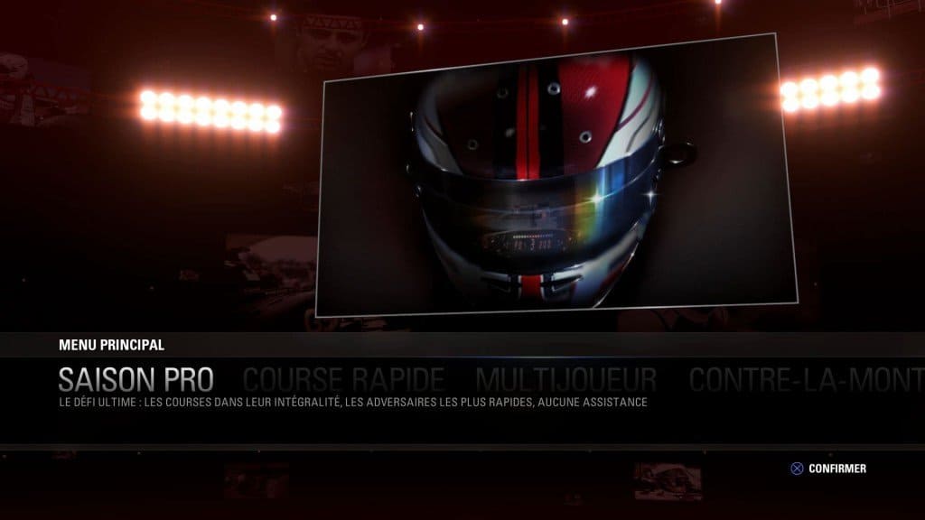 F1 2015 - Un menu trop limité