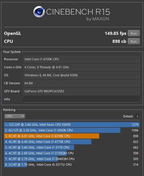 Alienware X51 R3 - CPU au top sous Cinebench