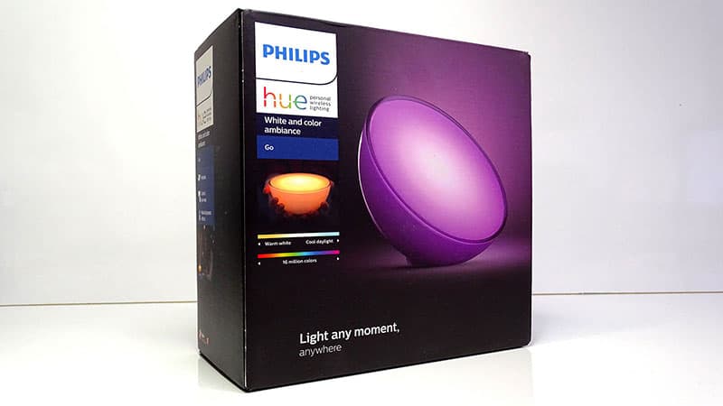 Le packaging de la Philips Hue Go