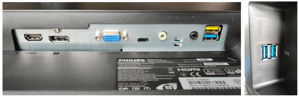 Tout ce qu'il faut niveau connectiques : USB C, HDMI, Display Port et VGA