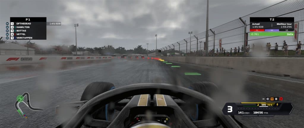 La pluie tombant sur le circuit du Vietnam dans F1 2020