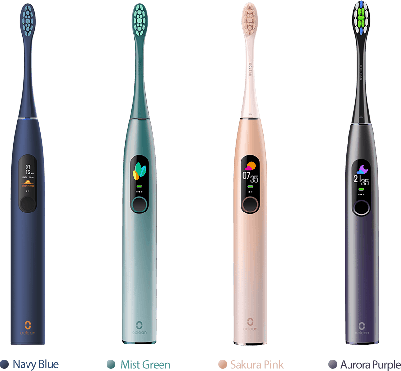 La brosse à dent OClean X est disponible dans différents coloris