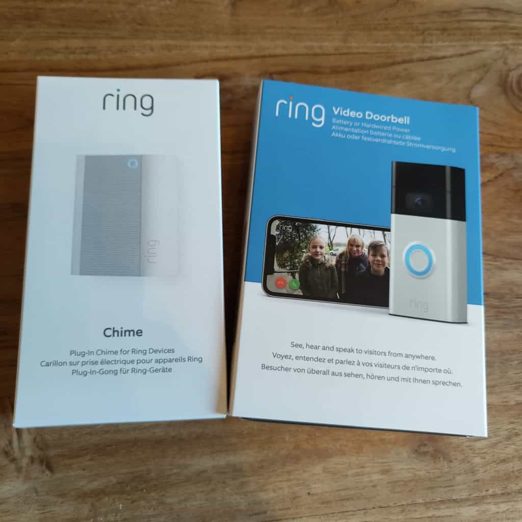 Voici le packaging du Ring et de du Chime : les outils sont inclus
