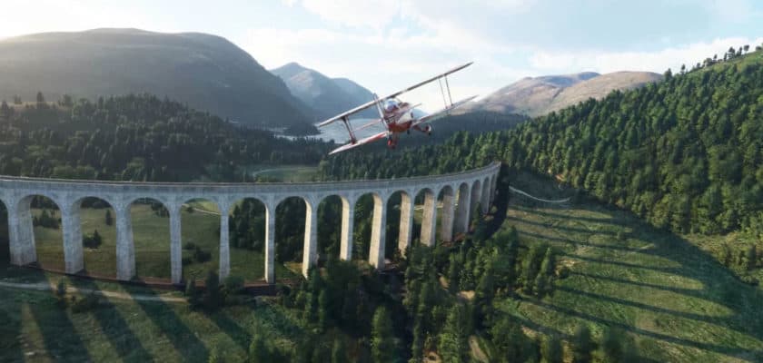 Une image du gameplay de Microsoft Flight Simulator