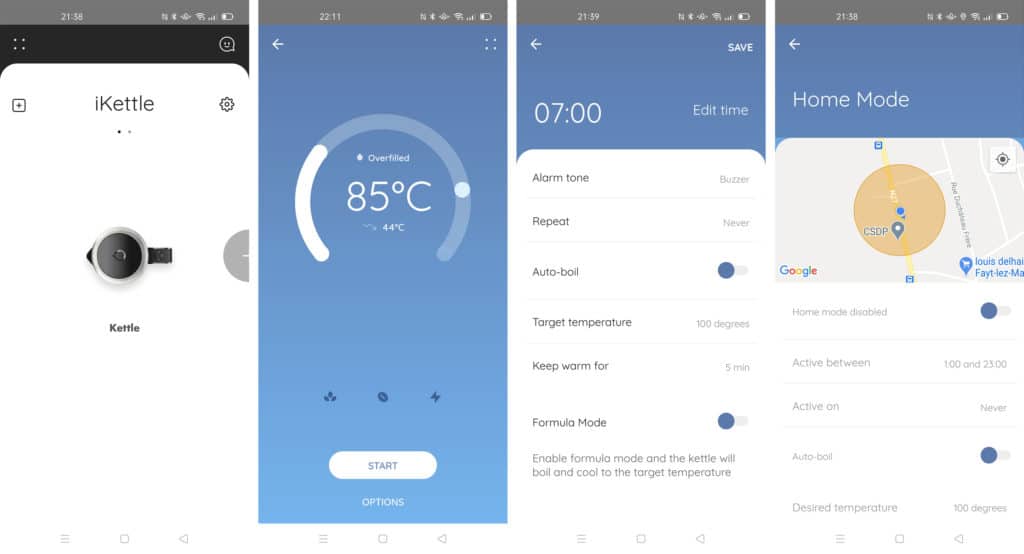 L'app mobile de la Smarter iKettle