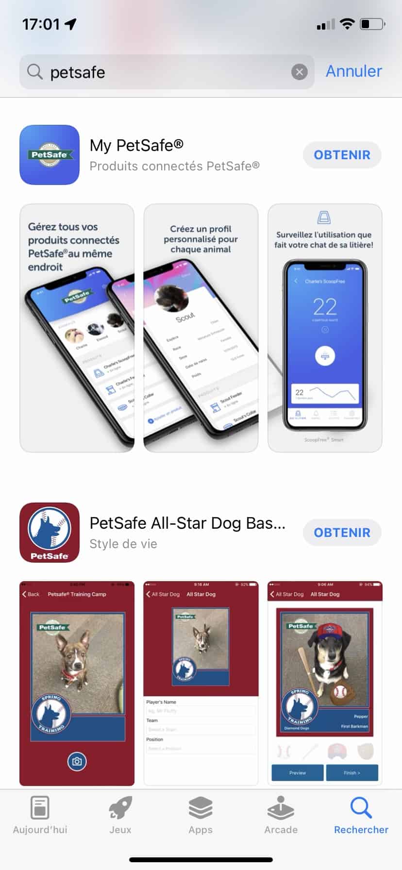 Attention que pour controler le PetSafe Smart Feed c'est l'app "My PetSafe" qu'il faut chercher