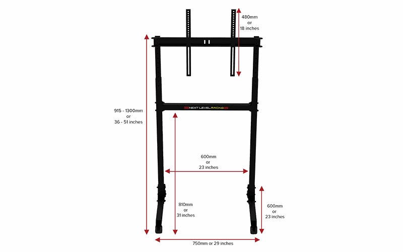 Les dimensions du Free Standing Single Monitor Stand